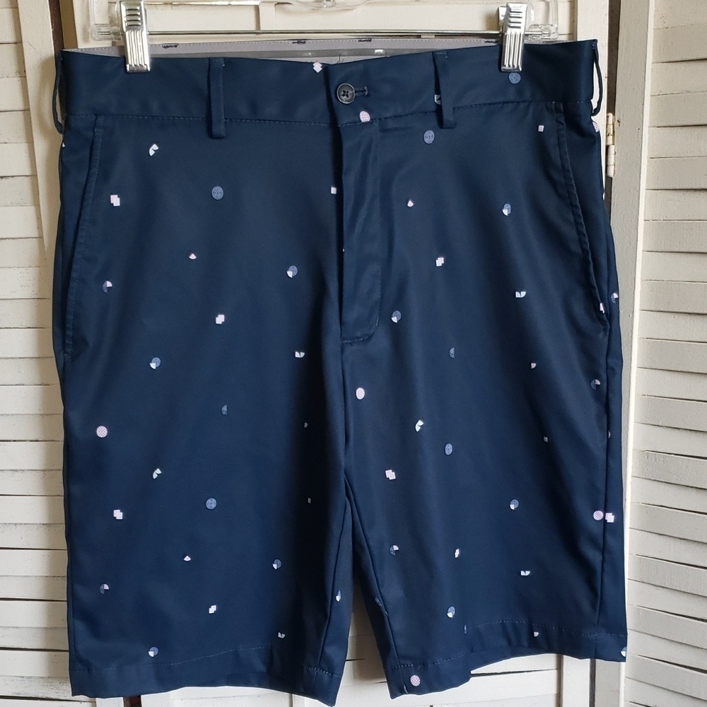 Walter Hagen Navy Blue Patterned Men's Golf Casual Mens  Shorts Size 32